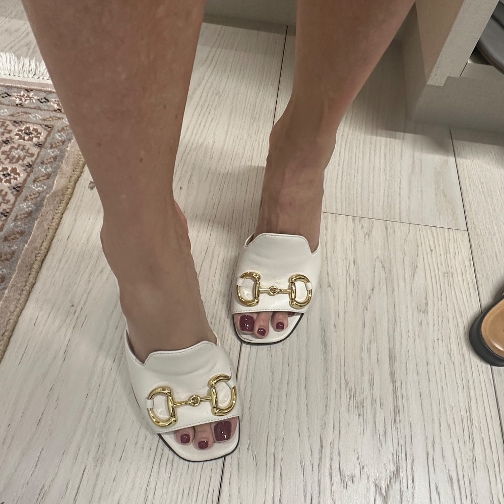 Gucci horsebit slip-on sandal white IT 38 - Picture 4 of 4